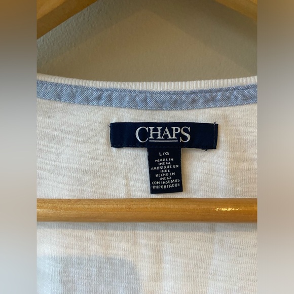 Chaps white tee with buttons NWT - Picture 3 of 5